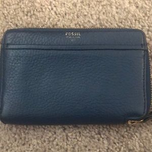 blue fossil wallet